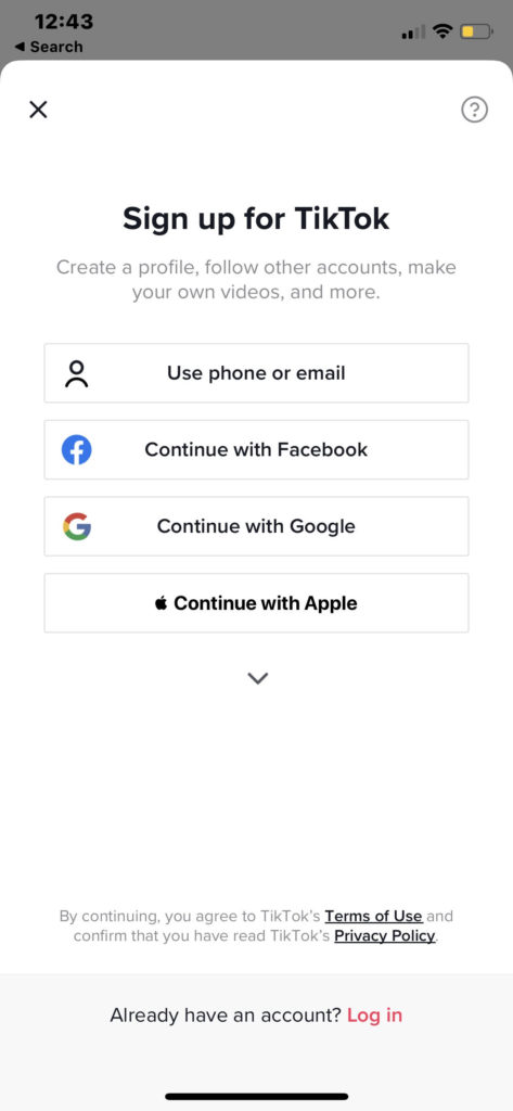 TIkTok Sign Up