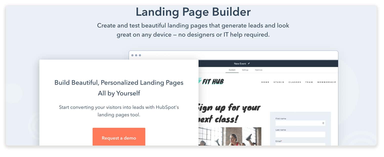 hubspot builder landing