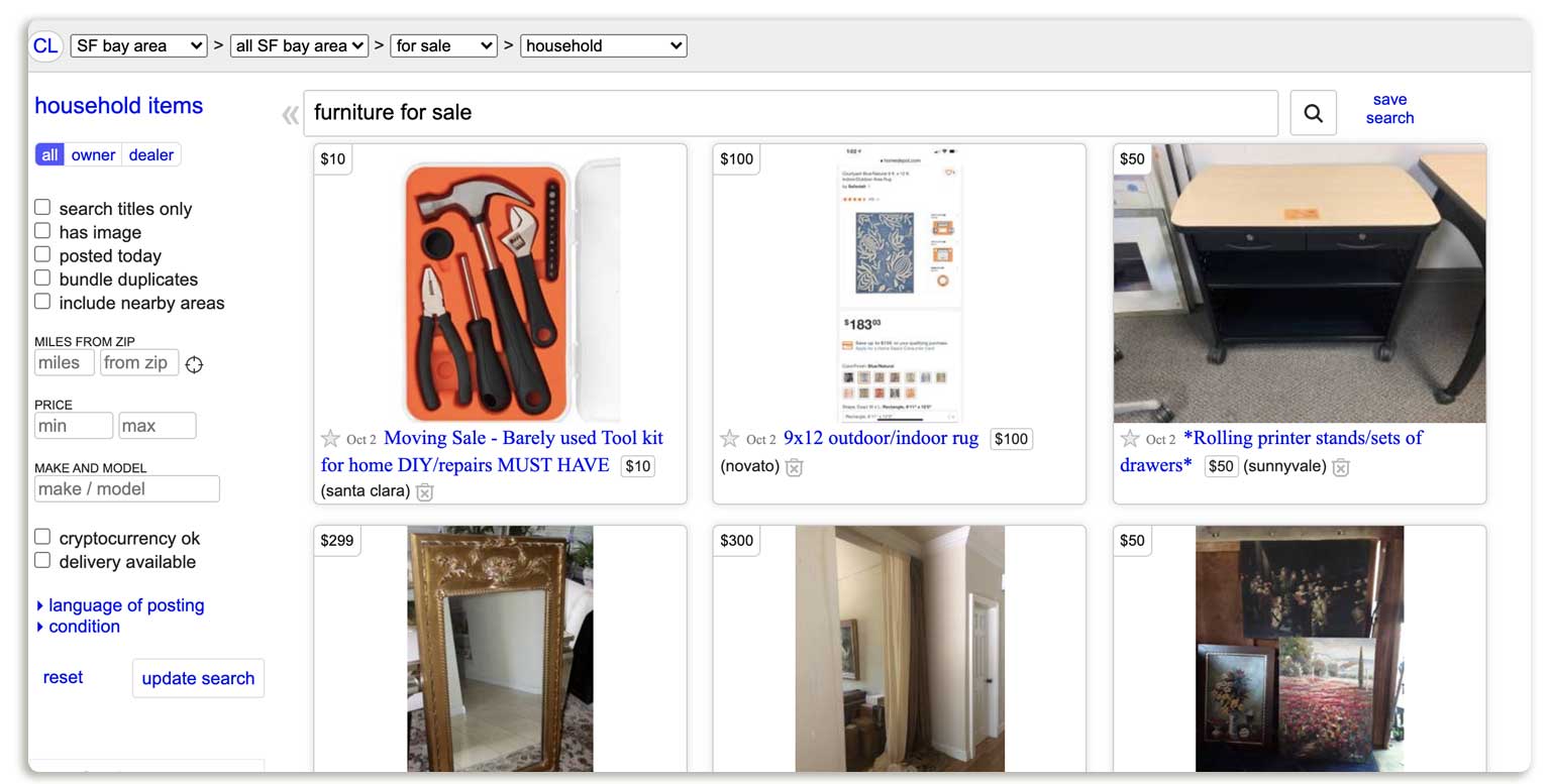 Example of Craigslist Store