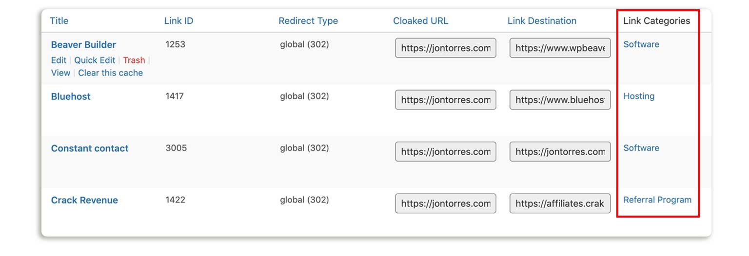 Cloaked Affiliate Links