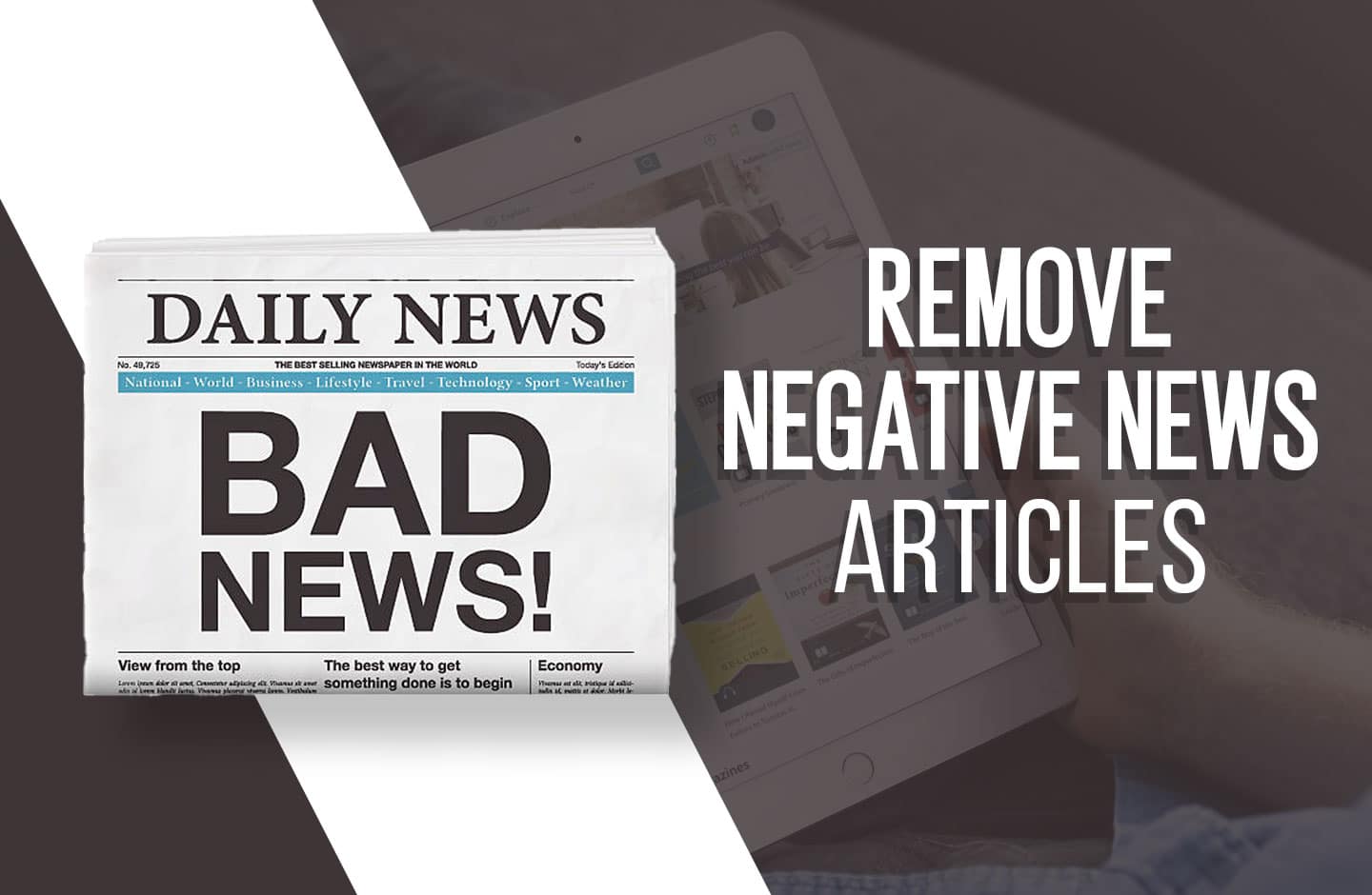 how to remove negative news articles